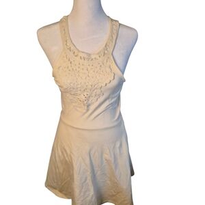 Express Cream Embrioderd Detail  Dress.